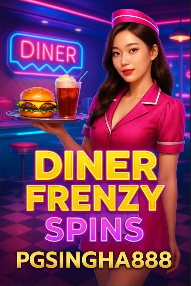 DINER FRENZY SPINS จาก PGSINGHA888 เกมสล็อตร้านอาหารสุดมันพร้อมโบนัสหมุนฟรีไม่อั้น