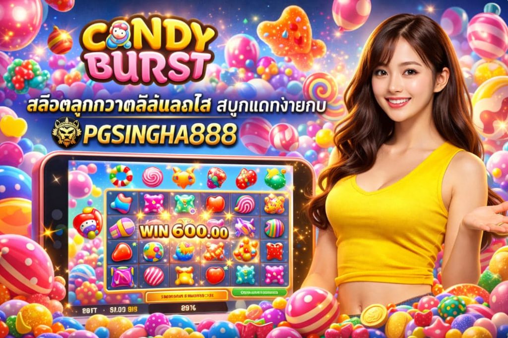 CANDY BURST สล็อตลูกกวาดสีสันสดใส สนุกแตกง่ายกับ PGSINGHA888